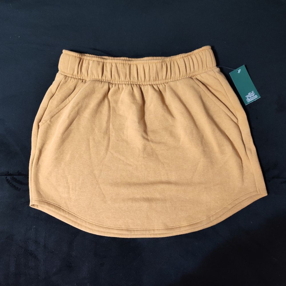 Wild Fable Brown Sugar Mini Skirt Medium Pockets Sweatshirt Material New